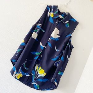 Button down sleeveless workwear shirt